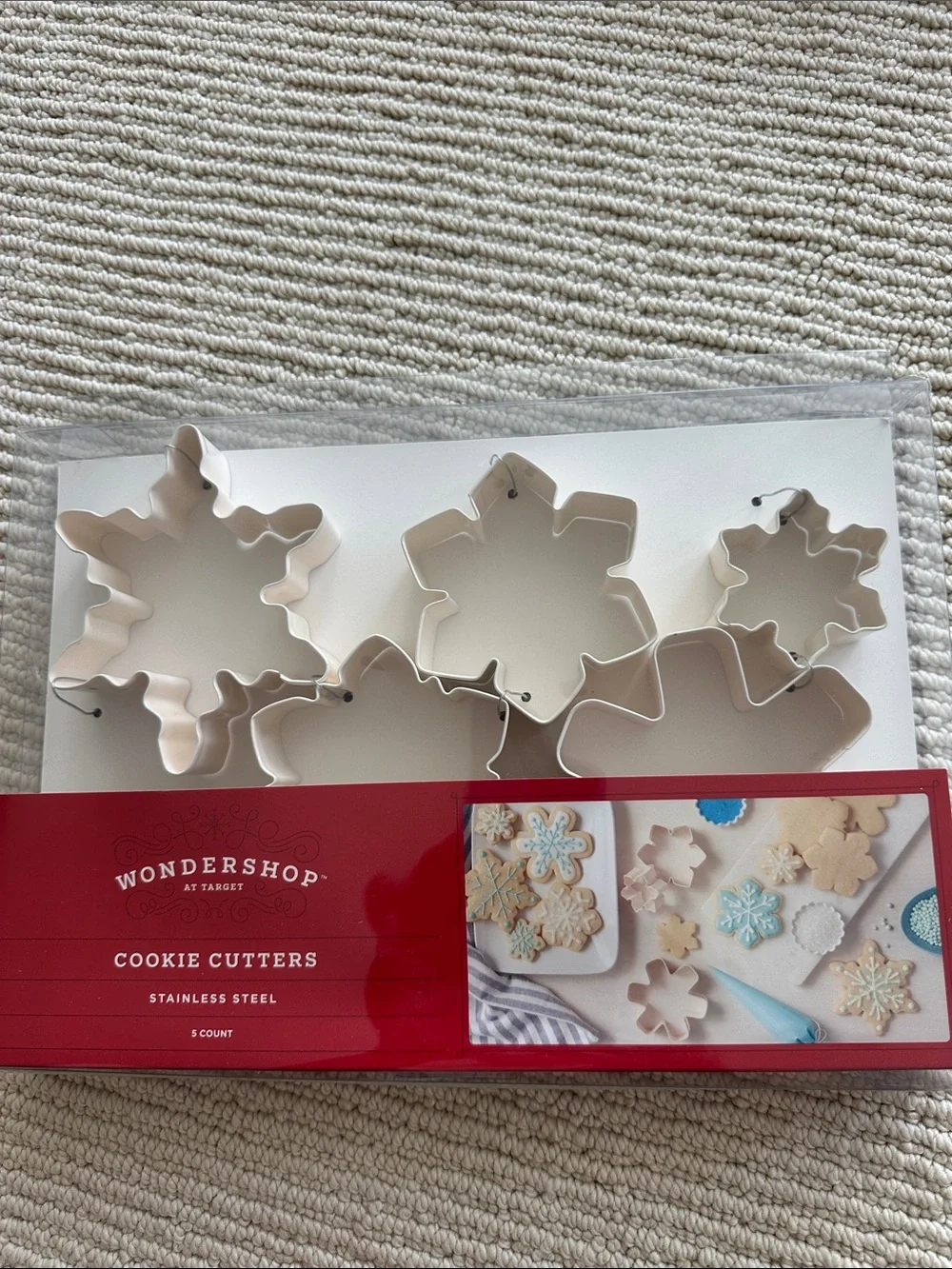 Wondershop White Snowflake Cookie Cutter Set - 5 Pack Stainless Steel